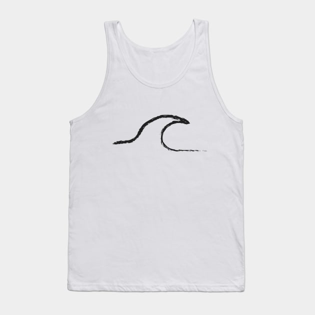 Minimal wave design charcoal Tank Top by JDP Designs